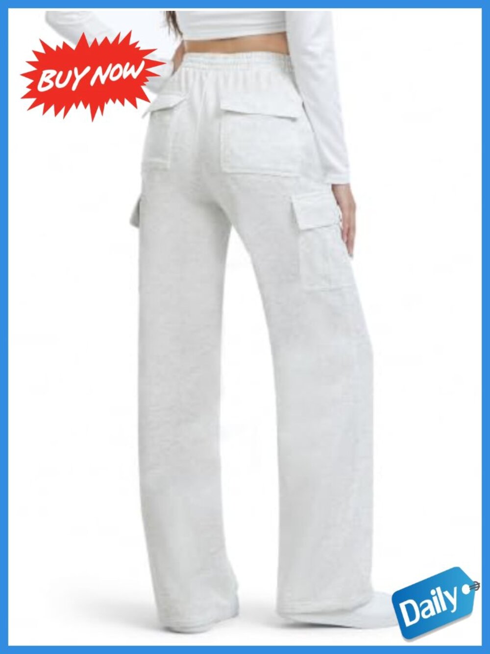Tall Women's Cargo Sweatpants Wide Leg 6 Pockets Lounge